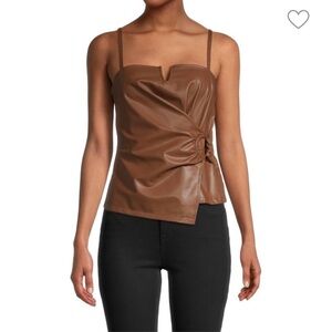 Bailey 44 Brown Faux Leather IPO Camisole Top New Medium